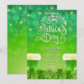 Uitnodiging voor Saint Patrick's Day groene bierfe (Voorkant / Achterkant)