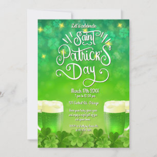 Uitnodiging voor Saint Patrick's Day groene bierfe