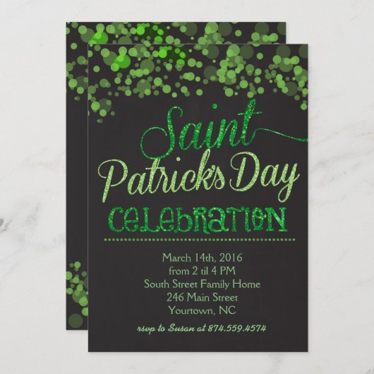 Uitnodiging voor Saint Patrick's Day Party (Voorkant / Achterkant)