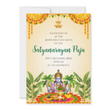 Uitnodiging voor Satya Narayan katha Satyanarayan