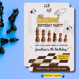 Uitnodiging voor schaakverjaardagsfeestje voor sch