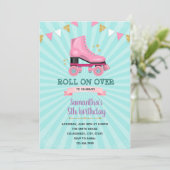 Uitnodiging voor schaats met roller (Staand voorkant)