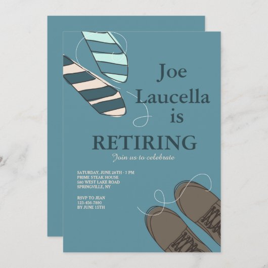 Uitnodiging voor schoeisel en Stropdassen (Voorkant / Achterkant)