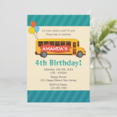 Uitnodiging voor schoolbus (Staand voorkant)