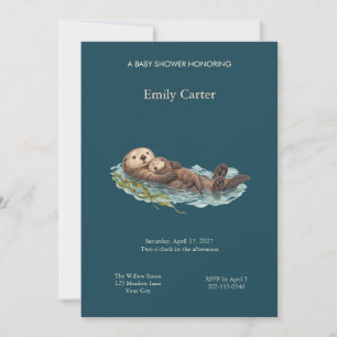 Uitnodiging voor Sea Otter Family Baby Shower