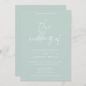 Uitnodiging voor Seafoam Wedding (Voorkant / Achterkant)