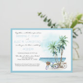 Uitnodiging voor Seaside Wedding Suite (Staand voorkant)