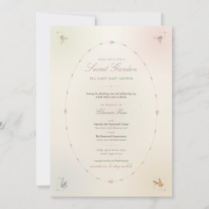 Uitnodiging voor Secret Garden Thee Baby Shower