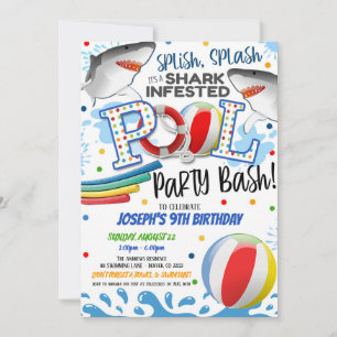 Uitnodiging voor Shark Attack Pool Party