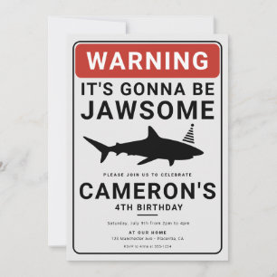 Uitnodiging voor Shark Attack-verjaardagszwembadfe