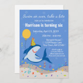 Uitnodiging voor Shark Birthday (Voorkant / Achterkant)