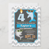 Uitnodiging voor Shark Birthday (Voorkant)
