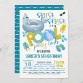 Uitnodiging voor Shark Pool Party (Voorkant / Achterkant)