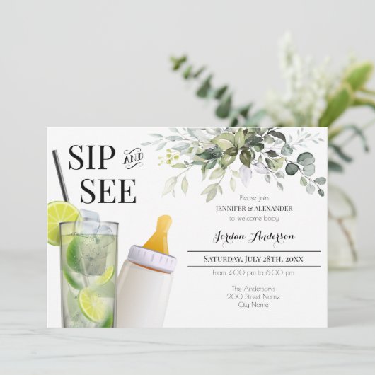 Uitnodiging voor 'Sip and See' ter verwelkoming va (Staand voorkant)