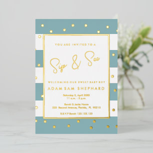 Uitnodiging voor "Sip and See" voor baby jongen -