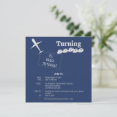 Uitnodiging voor Sjabloon van een vliegtuig Kaart (Staand voorkant)