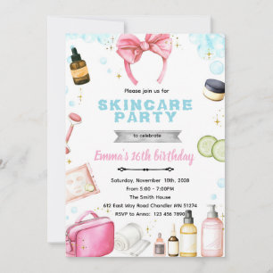 Uitnodiging voor skincare spa thema