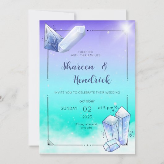 Uitnodiging voor Sky Design Wedding (Voorkant)