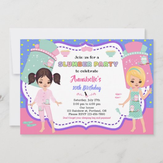 Uitnodiging voor Slumber-feestdag (Voorkant)