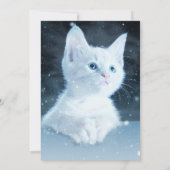 Uitnodiging voor Snow Cat Birthday (Achterkant)