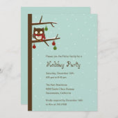 Uitnodiging voor Snow Owl Holiday Party (Voorkant / Achterkant)