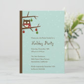 Uitnodiging voor Snow Owl Holiday Party (Staand voorkant)