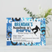 Uitnodiging voor Snowboard Party (Staand voorkant)