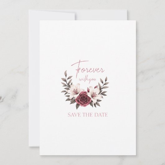 Uitnodiging voor Sophisticated Floral Micro-Weddin (Achterkant)