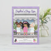 Uitnodiging voor Spa-feestje voor Jonge Meisjes (Staand voorkant)