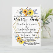 Uitnodiging voor Spaanse bruiloft (Staand voorkant)