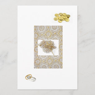 Uitnodiging voor Spaanse bruiloft "Gold Bands & Co