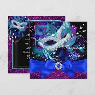 Uitnodiging voor Sparkle Masker & Bow Masquerade F