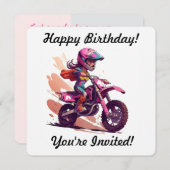 Uitnodiging voor speciale meisjesmotocross (Voorkant / Achterkant)