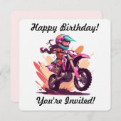 Uitnodiging voor speciale meisjesmotocross (Voorkant / Achterkant)