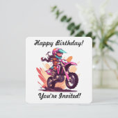 Uitnodiging voor speciale meisjesmotocross (Staand voorkant)