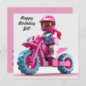 Uitnodiging voor speciale meisjesmotocross (Voorkant / Achterkant)