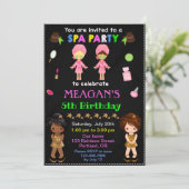 Uitnodiging voor speciale viering Makeup-sleepover (Staand voorkant)