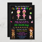 Uitnodiging voor speciale viering Makeup-sleepover (Voorkant / Achterkant)