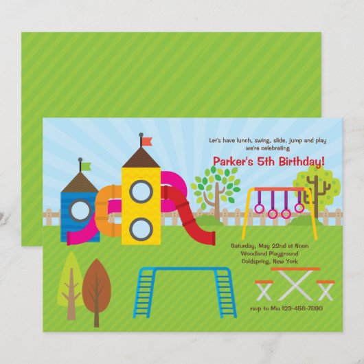 Uitnodiging voor speelplaatsen (Voorkant / Achterkant)