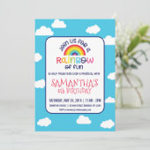 Uitnodiging voor speelse regenboogdag (Staand voorkant)