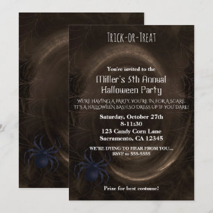 Uitnodiging voor Spider Web Abyss Halloween-feestj