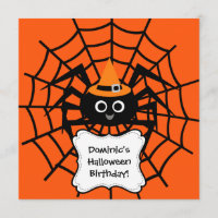 Uitnodiging voor Spider Web Halloween Party