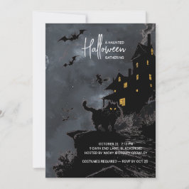 Uitnodiging voor Spokenhuis Halloweenfeest.