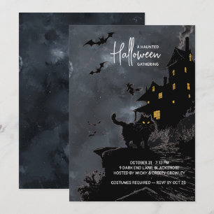 Uitnodiging voor Spokenhuis Halloweenfeest.