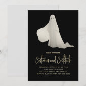 Uitnodiging voor spook Halloween-cocktailparty (Voorkant / Achterkant)