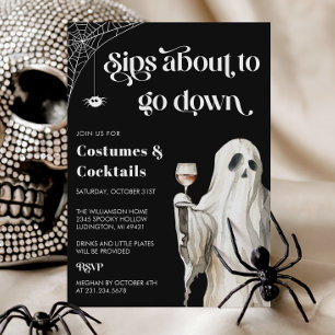 Uitnodiging voor spook Halloween cocktailparty