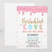 Uitnodiging voor 'Sprinkle of love shower' (Voorkant / Achterkant)