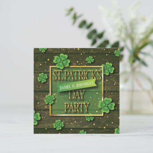  uitnodiging voor St. Patrick'd Day (Staand voorkant)