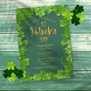 Uitnodiging voor St. Patrick's Day Shamrock Feest