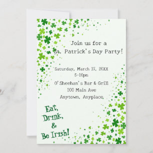 Uitnodiging voor St. Patrick's St. Patty's Day-fee